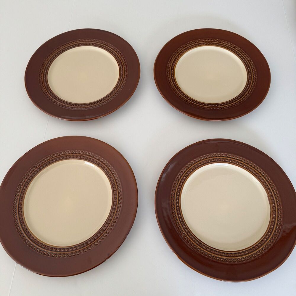 Paula Deen Southern Gathering Chestnut Signature Collection 4 Dinner Plates 11"